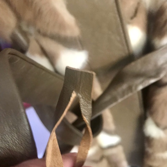 Flemington furs coat jacket 2 tone mink leather inserts never worn S/M - Picture 6 of 17